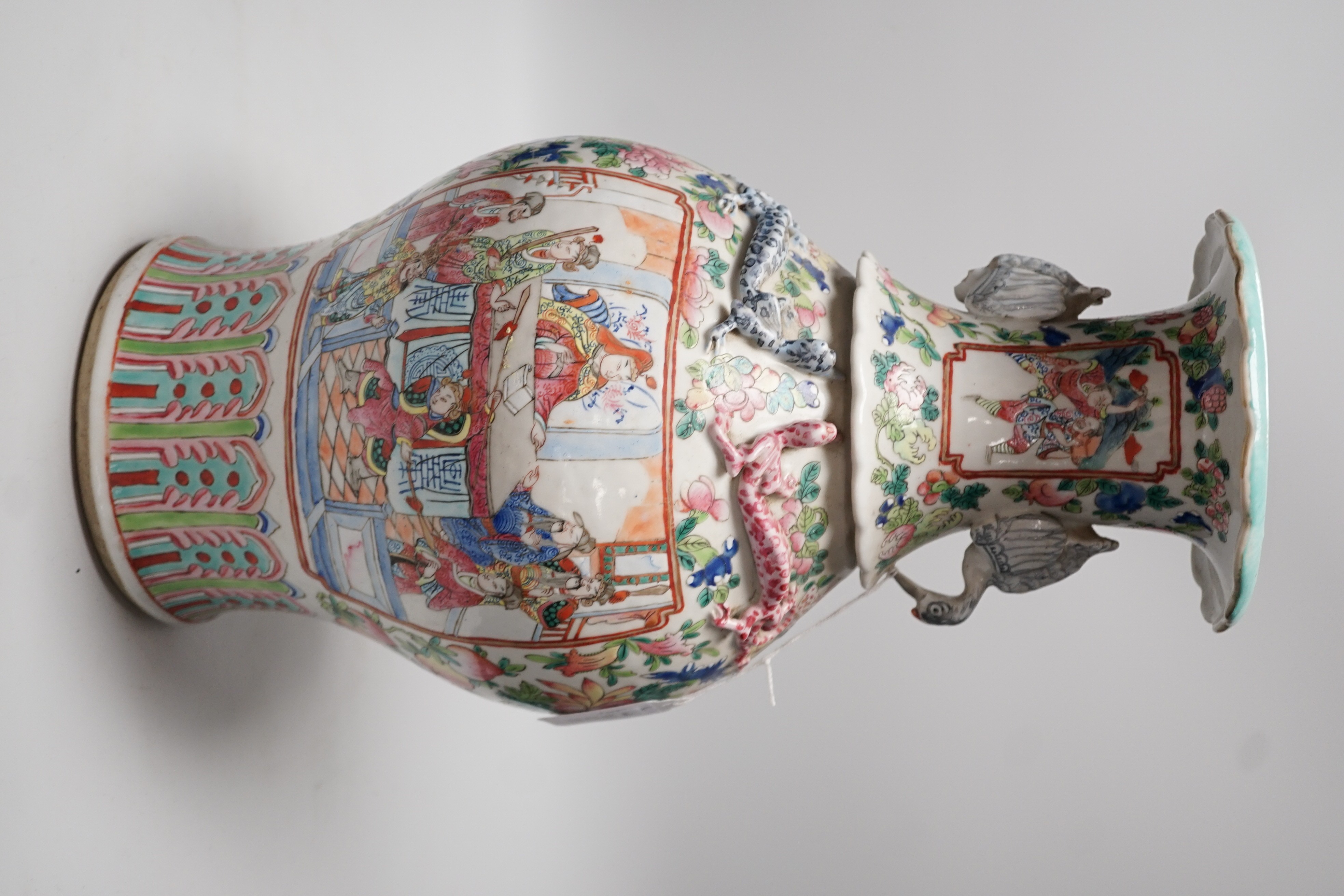 A 19th century Chinese famille rose vase, 42cm